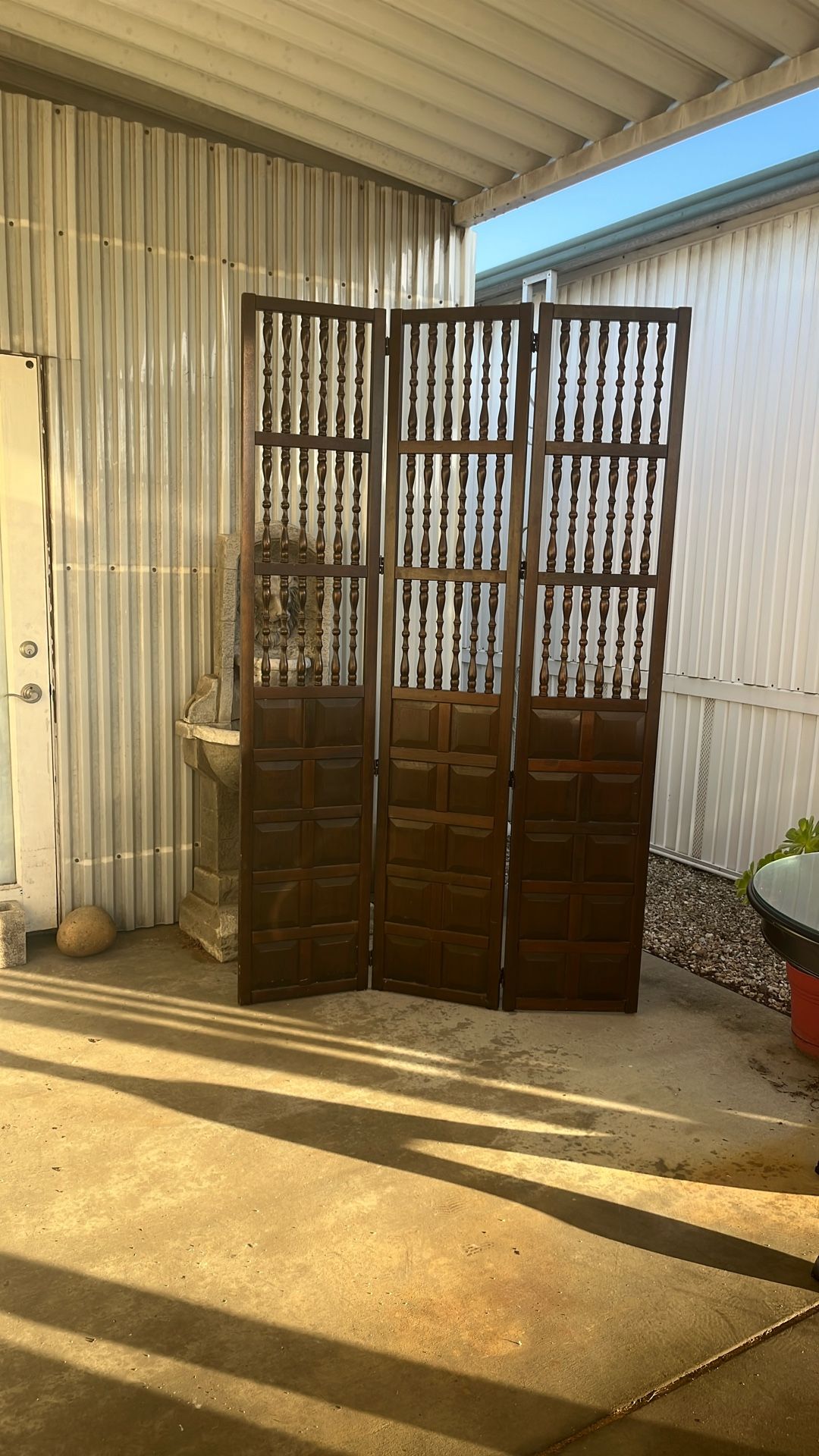 Three Panel walnut Screen