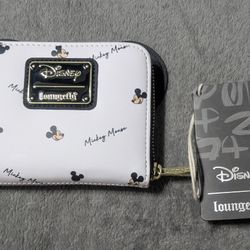 Loungefly Disney Mickey Mouse Signature Allover Print Small Zippered Wallet