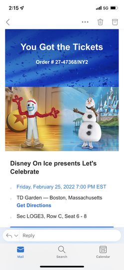 3 Tickets To Disney On Ice And 1 Parking Ticket 