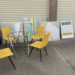 Glass table set of 4