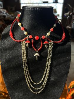 Handmade Mushroom Theme Necklace