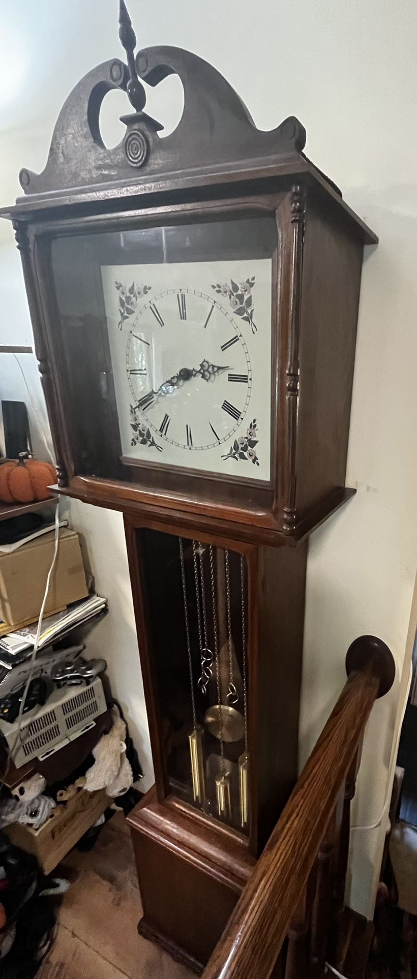 Ornate Grandfather Clock with Country Charm