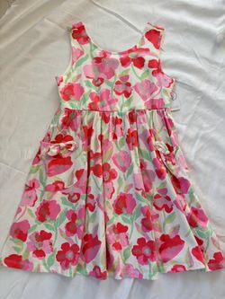 Girls Floral Sleeveless Dress  size 7