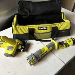 Ryobi Skill saw, Jig saw, Flashlight , And tool bag