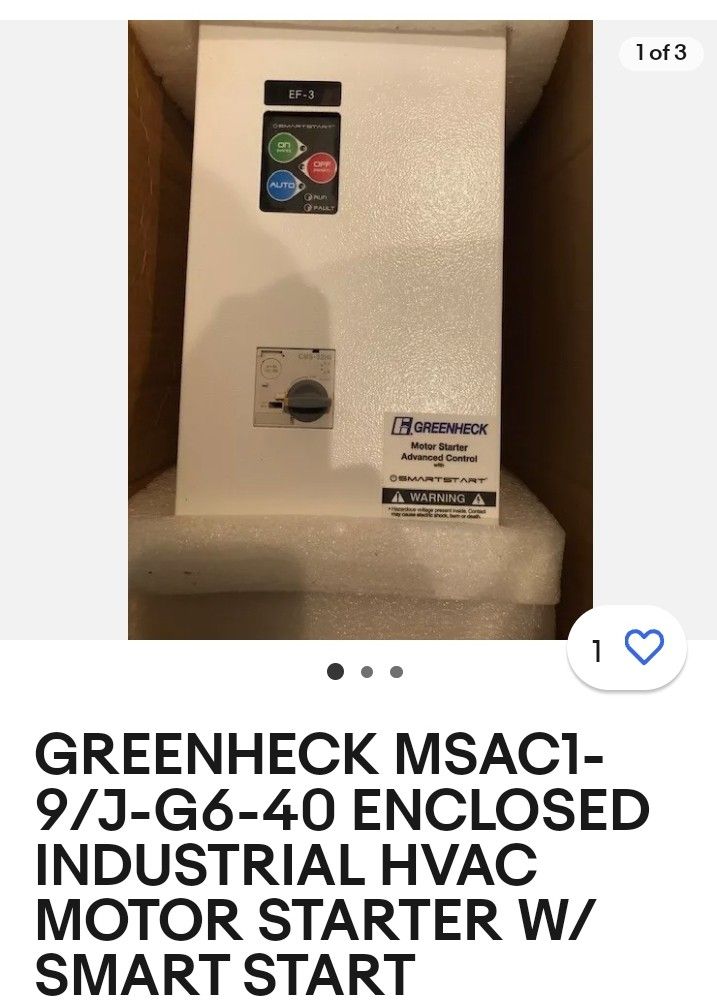 I Have Two Brand New In The Box HVAC Motor Starters