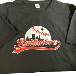 Baltimore City Scape Skyline For Baseball Fans T-Shirt 