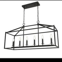 6-Light Farmhouse Linear Chandelier 