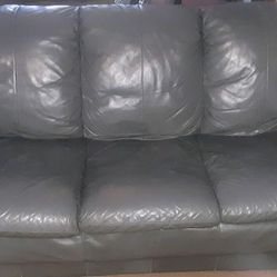 Beautiful Petfree Grey Leather Sofa