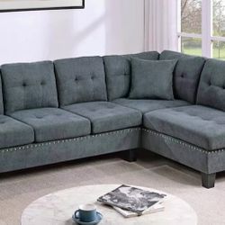 BRAND NEW 2PC SECTIONAL SOFA SET WITH ACCENT PILLOW INCLUDED $339