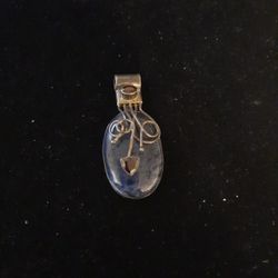 Sterling Silver Charm with Lapis Stone  & Garnet 