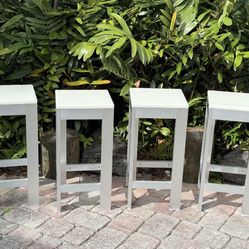 ⭕️  Set Of 4 Rare Aluminum Bar Stools By  Gandia Blasco “Na Xemena” 