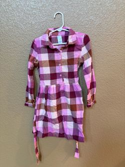 Carter’s Girl’s long sleeve pink flannel dress size 5t