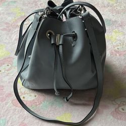 Zara power blue leather large convertible bucket bag (new)