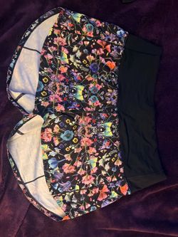 Lululemon Women's Floral Athletic Shorts with Built-In Liner