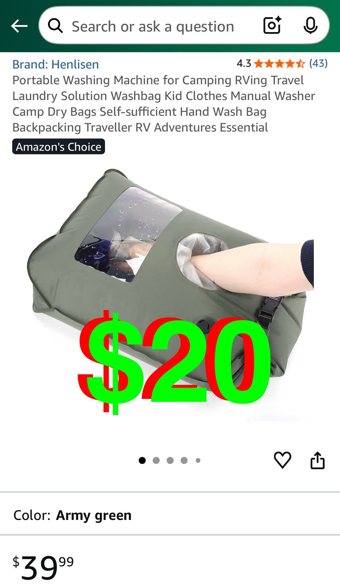 Portable Washing Machine for Camping RVing Travel Laundry Solution Washbag Kid Clothes Manual Washer Camp Dry Bags Self-sufficient Hand Wash Bag Backp