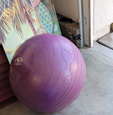 Athletic Works 65cm Yoga Ball, Anti-Burst, Exercises Poses Embossed