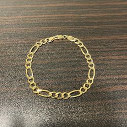 10K Figaro Link Bracelet 7 Inches 