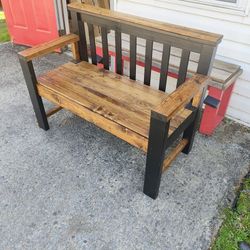 Black And American Early Stain Entryway Bench 