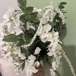 VARIETY OF PINK & WHITE FLOWERS WITH GREENERY 