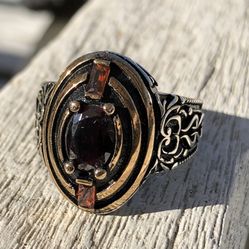 Silver 924 And 14kt Gold Plated Ring