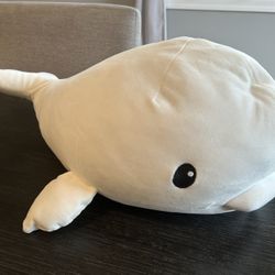 Large beluga whale plush 