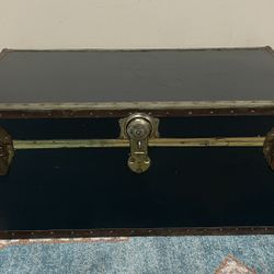 Vintage Trunk With Leather Handles 