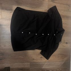 Coofandy Men’s Black Short Sleeve Button-Up Shirt Size Large – Casual Dress Shirt