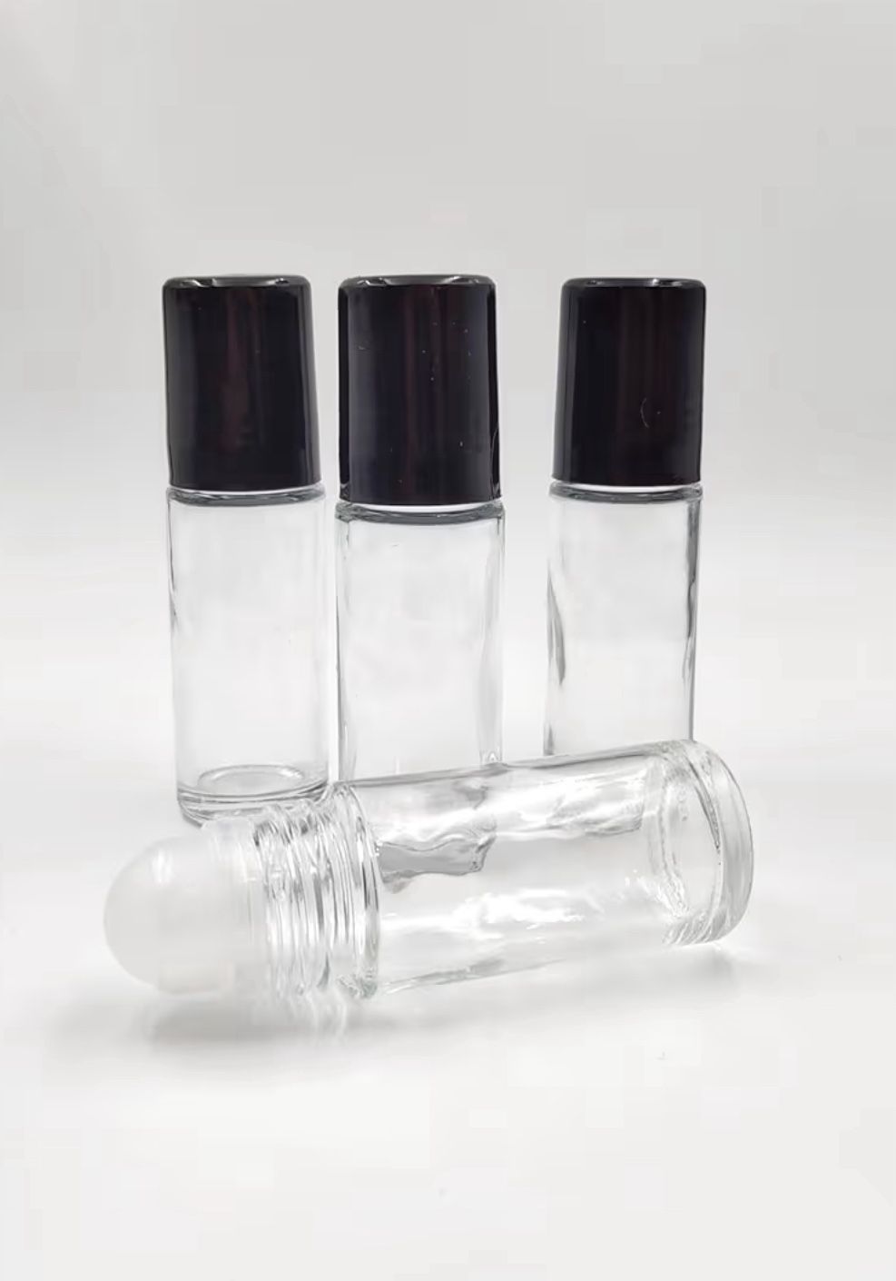 Glass Clear Roller Bottles 0.5 Oz Refillable Essential Oil Perfume Roll on Bottles