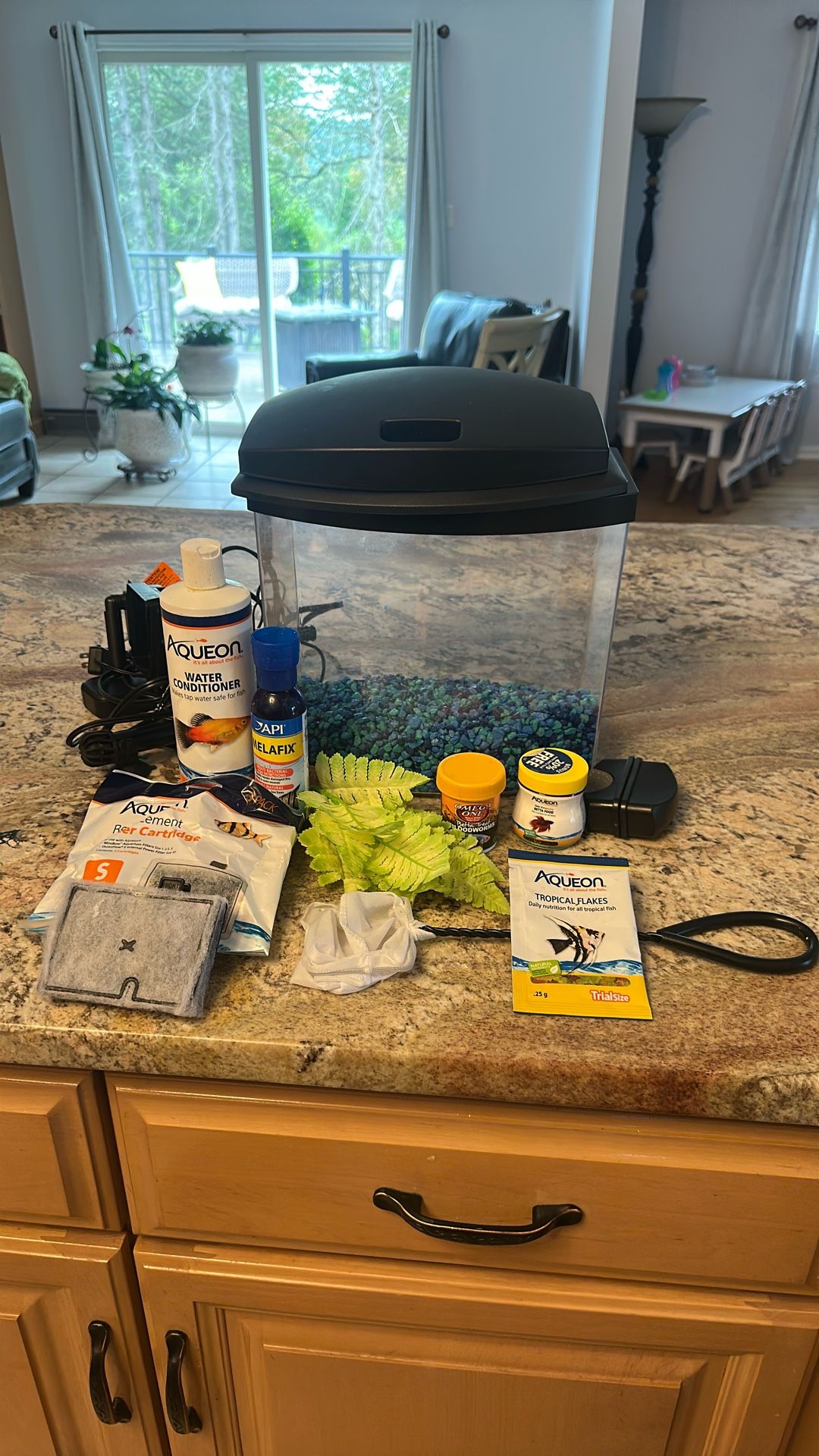 Mini fish tank and accessories