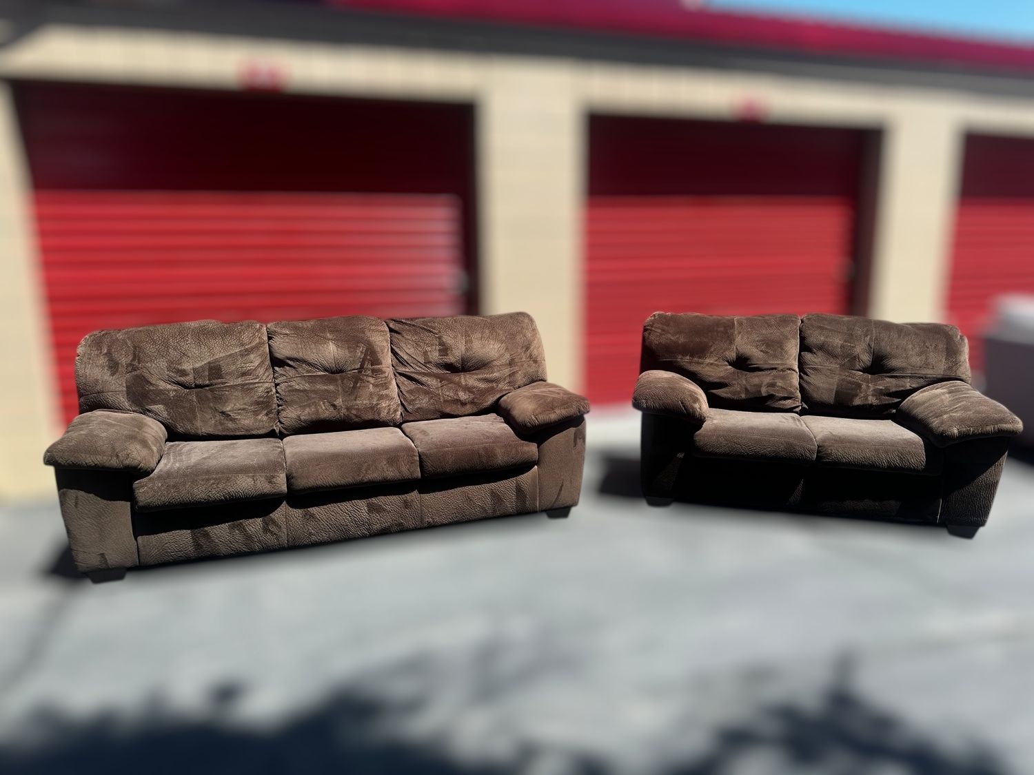 Delivery Available Ashley brown couch/sofa + loveseat set