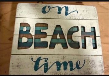 Beach sign brand new 8”x9”