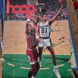 Vintage NBA Hoops Magazine w/ Autographs (90s Era)