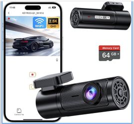 KEYROO Q1 2.5K Dash Cam Front with WiFi & App, 64GB Card Included
