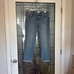 Jessica Simpson Rolled Crop Skinny Blue Jeans—Size 6/28