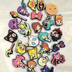 25 pcs Sailor Moon Cartoon Crocs Charms Animation 111