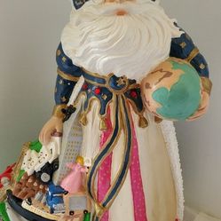 VTG Gare Millennium Old World Santa Claus 14" Ceramic Mold Large Hand Painted 