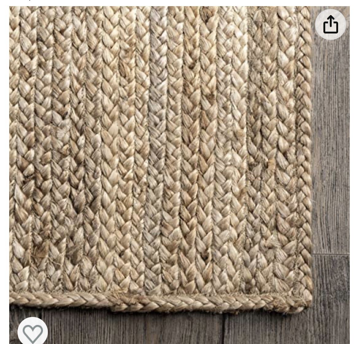 Hand Woven Farmhouse Jute Area Rug, 8' x 10', Natural for Sale in Fort