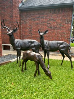 DEER STATUES - BRONZE FINISH
