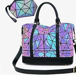 Luminous Reflective Triangle Geometric Shoulder Bag Tote - Changes Color new