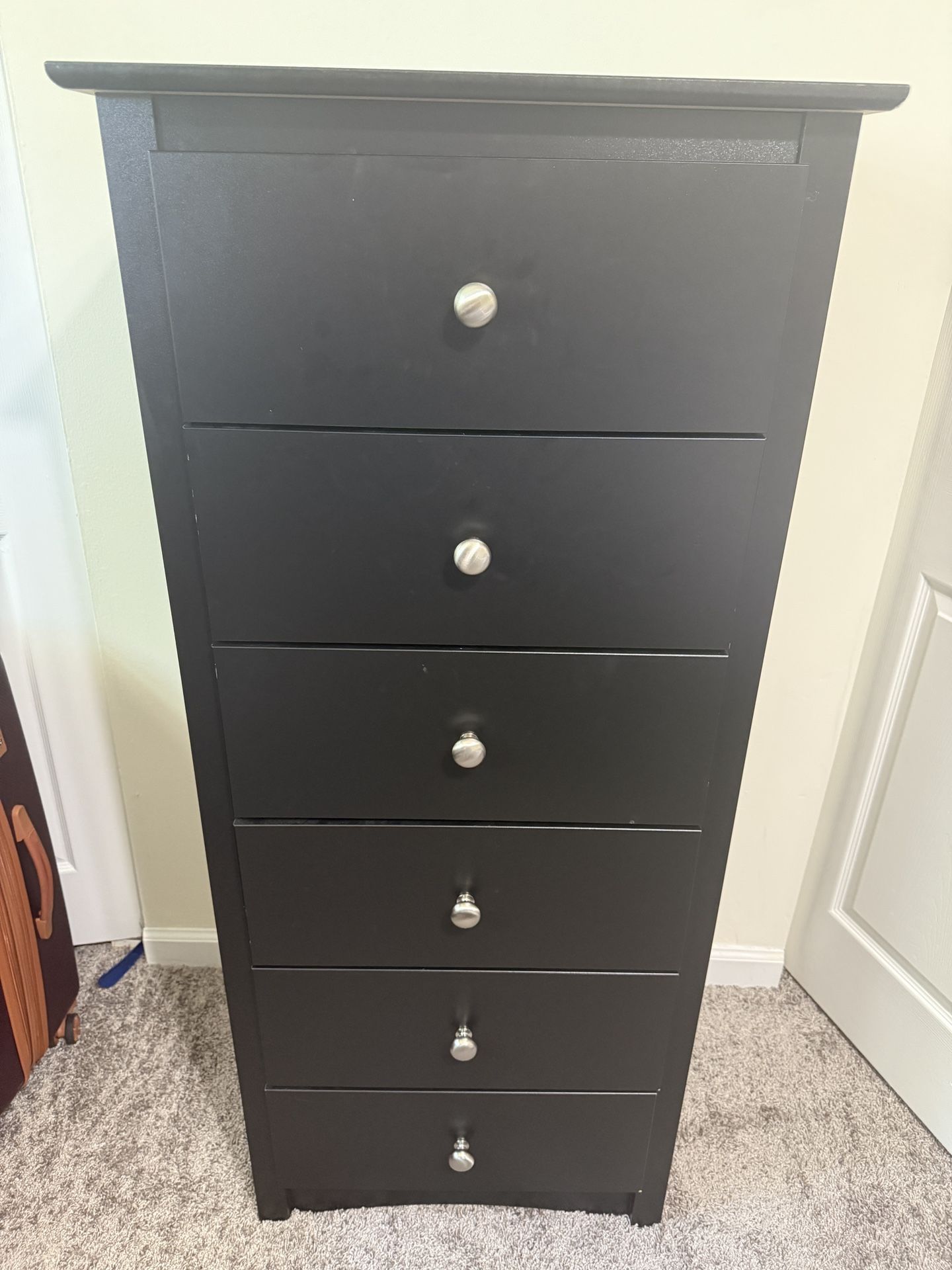 Prepac Sonoma 6 Drawer Dresser for Bedroom, Tall Chest of Drawers, Bedroom Furniture, Clothes Storage and Organizer, 19" D x 23.25" W x 52.75" H, Blac