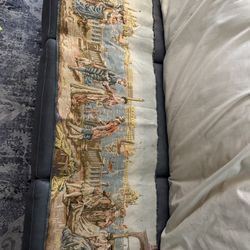 Tapestry Belgium Classic Scene Mid 20th Century Embroidery Cotton Unframed 54 x 19