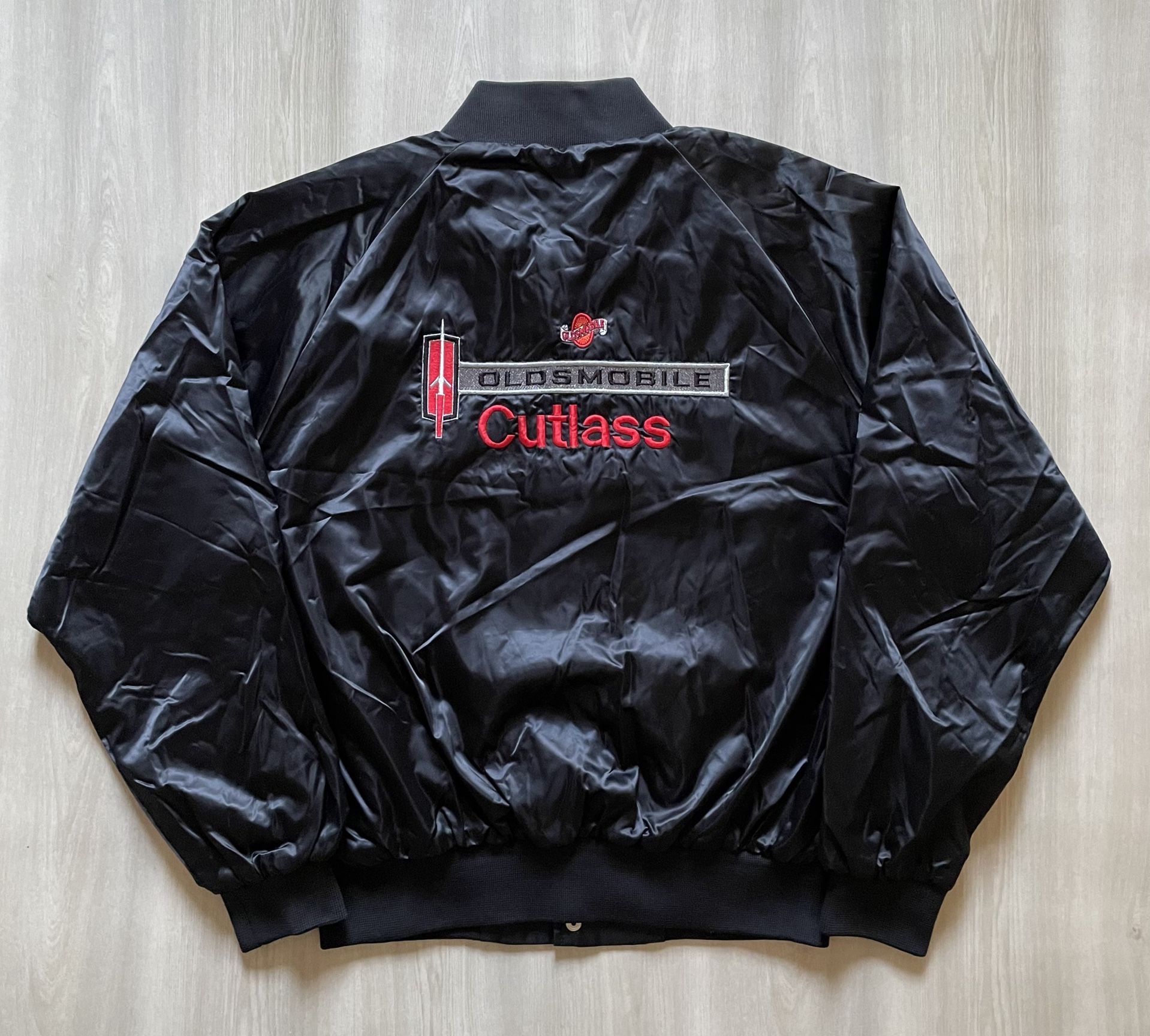 Vtg Auburn Sport Oldsmobile Cutlass Satin Bomber Sz L