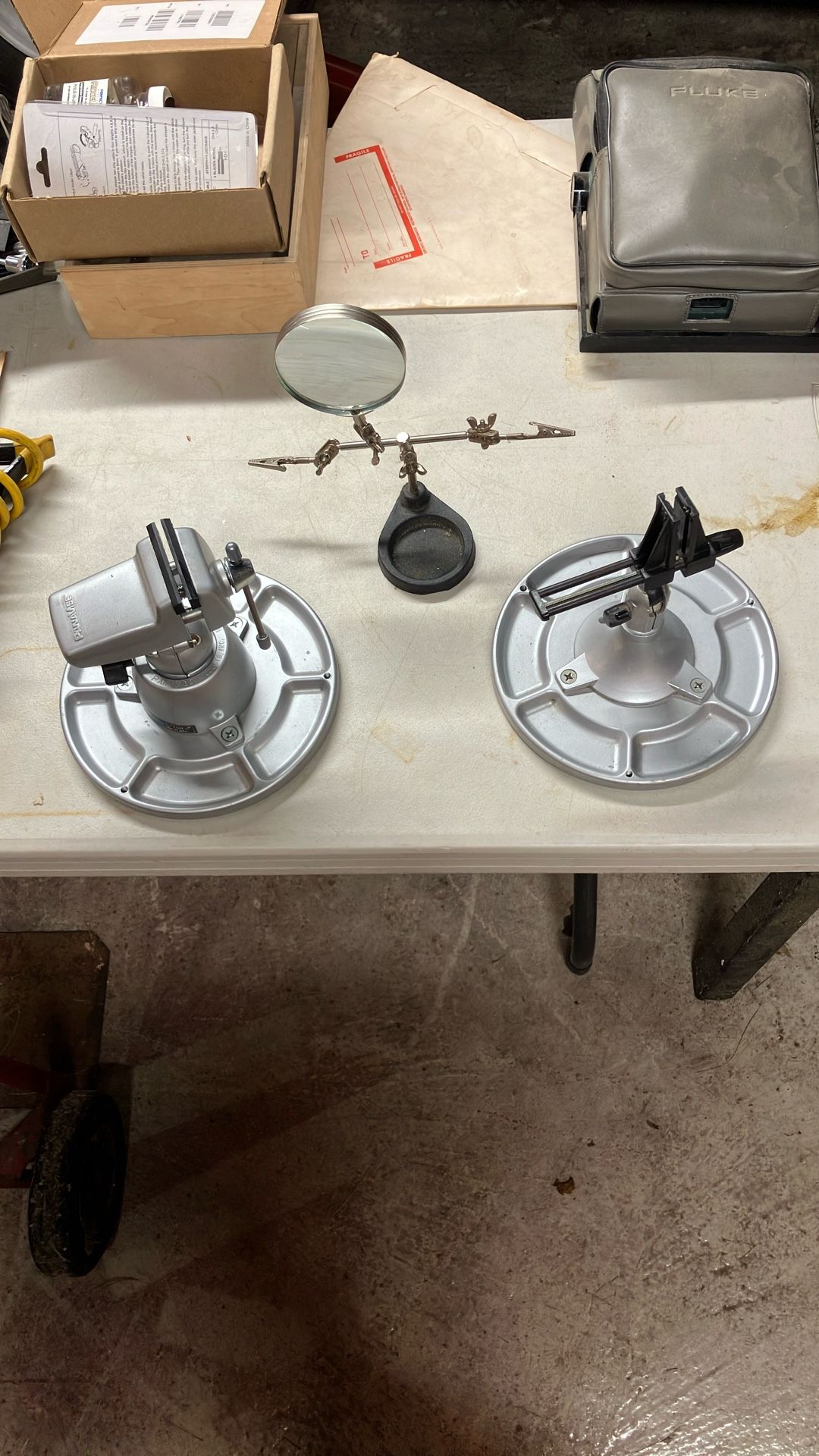 Watchmaker/ToolDie Maker Vise Set W Magnifying Station 