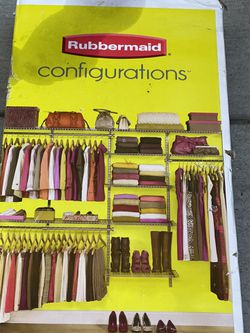 Rubbermaid 3H89 Configurations 4-to-8-Foot Deluxe Custom Closet Organizer System Kit, Titanium
