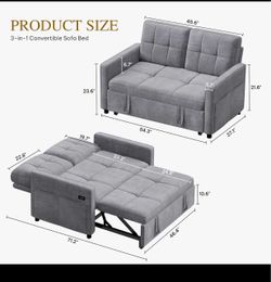 Convertible gray couch