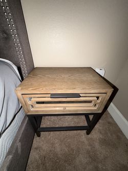 Wood Nightstand / Bedside Table with Drawer – $60 OBO