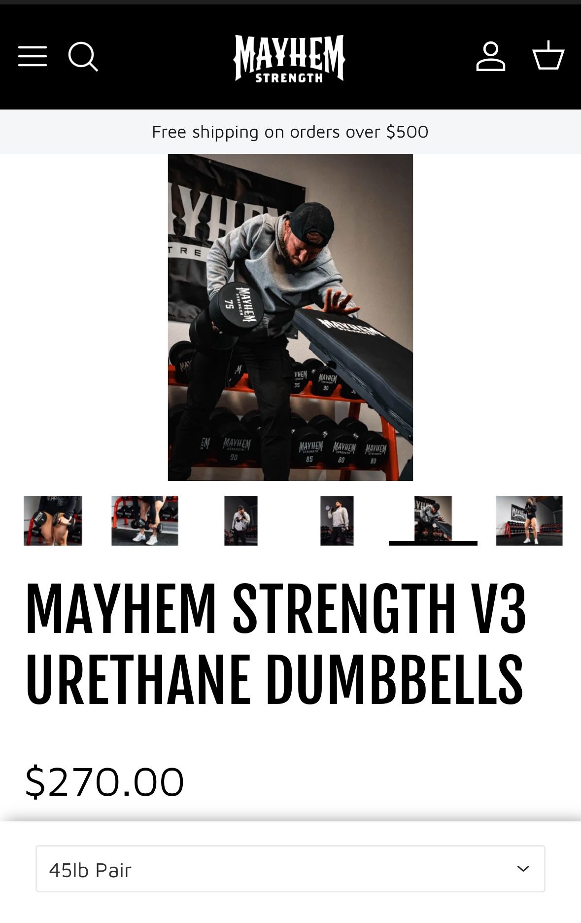 Mayhem Strength 45lb Dumbbell