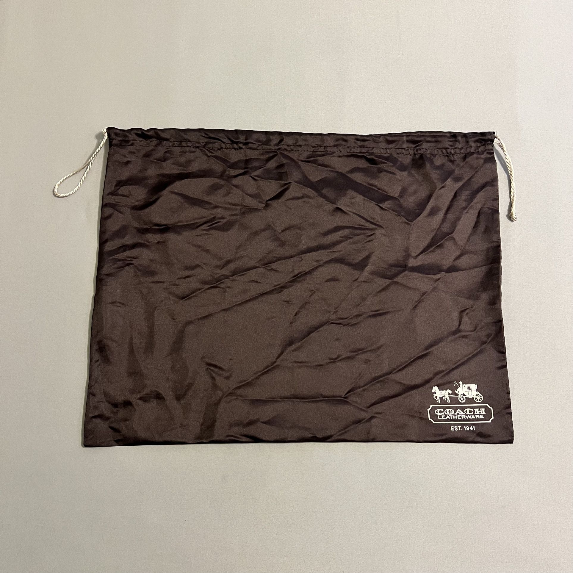 Coach Leatherware Authentic Satin Dark Brown 19”x15” Dust Protector Cover Bag