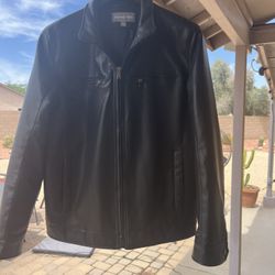 Michael Kors black men’s faux leather jacket