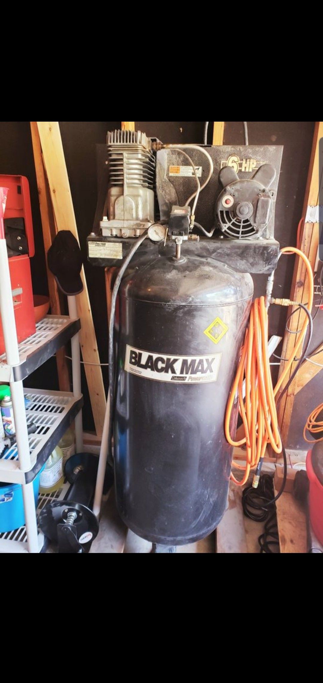 60 gallon 6hp black max air compressor